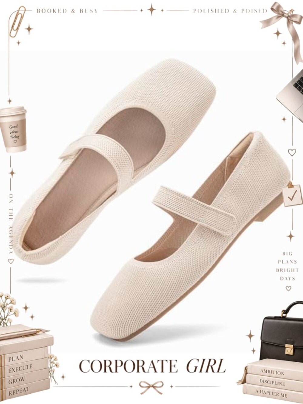 Wide Toe Box Knit Flats Slip On Ballet Mary Jane Adjustable Strap Washable